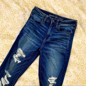 AE High Waist Pre-Ripped Jeans